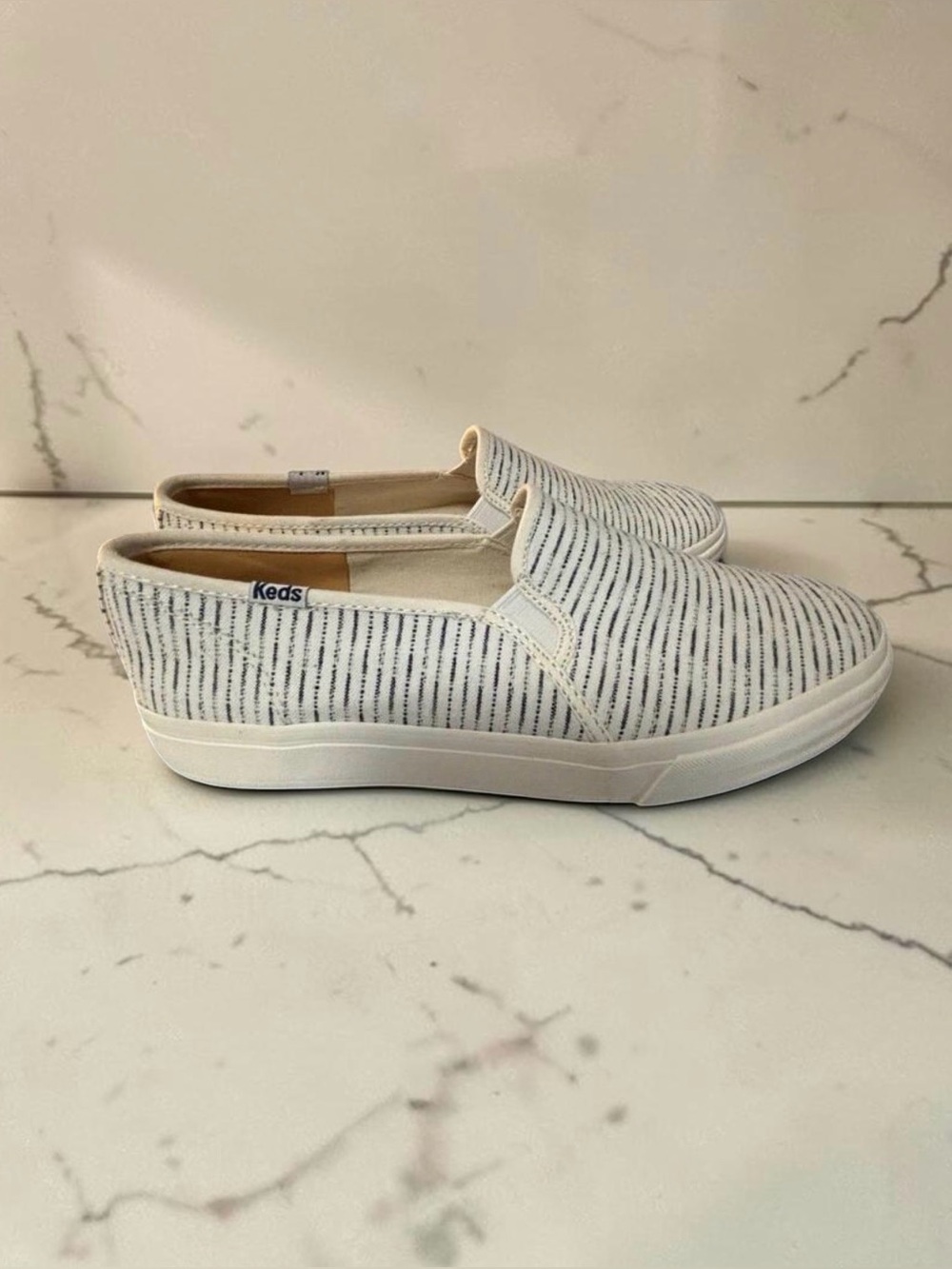 Keds Double Decker Canvas Slip-On Sneaker in Baja Cream - 8.5 W - New with Box - Picture 4 of 6
